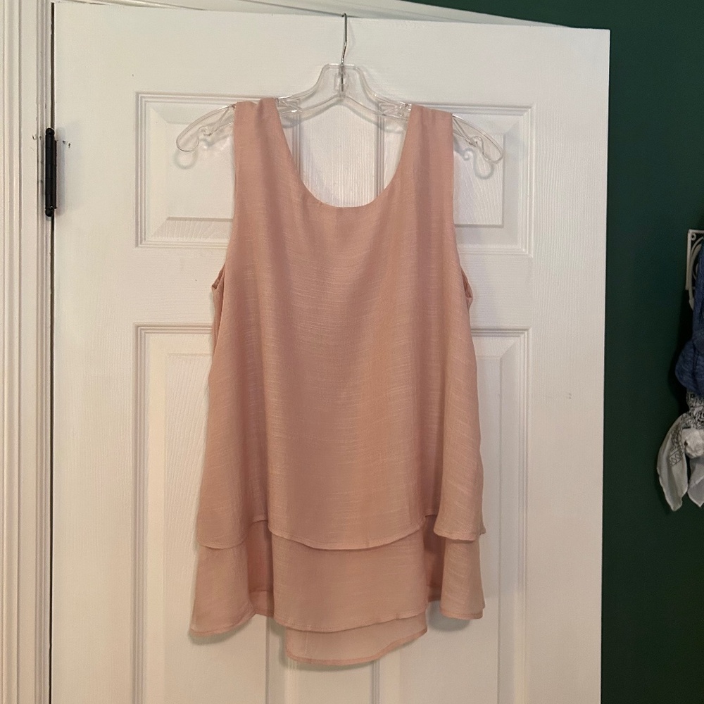 Peach ruffled blouse